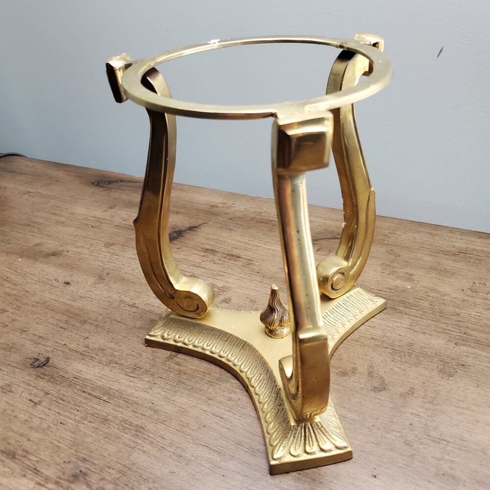 Vintage Brass Plant Stand / Candle Holder Adult's 7.5" Gold India Made MCM Decor - Picture 2 of 10